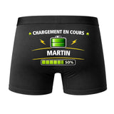 Caleçon Chargement en Cours Martin - Dos - Humour Boxer Coton Motif Métier Idée Cadeau Anniversaire Noël Homme