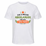 Maillot de Sport Homme Meilleur Abdelkader Super Pouvoir Cadeau Anniversaire Noël Fête des Pères T-Shirt Respirant Polyester