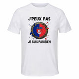 Maillot de Sport Homme Parisien J'peux Pas - T-Shirt Respirant Polyester Manches Courtes - Cadeau Sportif Anniversaire Noël Fête des Pères
