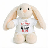 Peluche Lapin Bébé Doudou L'assistante du Jardin de Tata Cadeau Naissance Fille Nouveau-Né Baby Shower