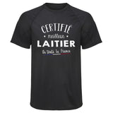 Maillot de Sport Homme Laitier - T-Shirt Respirant Polyester Manches Courtes - Cadeau Sportif Anniversaire Noël Fête des Pères