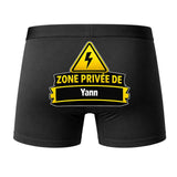 Caleçon Zone privée de Yann - Dos - Humour Boxer Coton Motif Métier Idée Cadeau Anniversaire Noël Homme