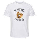 Maillot de Sport Homme Baseball C'est La Vie - T-Shirt Respirant Polyester Manches Courtes - Cadeau Sportif Anniversaire Noël Fête des Pères