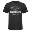Maillot de Sport Homme Electricien - T-Shirt Respirant Polyester Manches Courtes - Cadeau Sportif Anniversaire Noël Fête des Pères