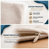 Housse de Coussin Premium Tessa Pas Touche Panda - Coton Canvas Fairtrade Beige Idée Cadeau Décoration Canapé 40x40