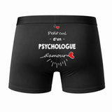 Caleçon Psychologue d'amour - Dos - Humour Boxer Coton Motif Métier Idée Cadeau Anniversaire Noël Homme
