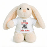 Peluche Lapin Bébé Doudou Je Veux Devenir Cheffe de Cuisine comme Maman Cadeau Naissance Nouveau-Né Baby Shower