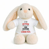Peluche Lapin Bébé Doudou Je Veux Devenir Clerc de Notaire comme Papa Cadeau Naissance Nouveau-Né Baby Shower