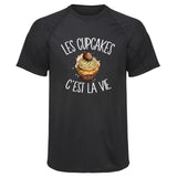 Maillot de Sport Homme Cupcakes Cest la Vie - T-Shirt Respirant Polyester Manches Courtes - Cadeau Sportif Anniversaire Noël Fête des Pères