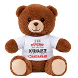 Peluche Ours Bébé Nounours Journaliste comme Maman Cadeau Naissance Nouveau Né Liste de Naissance Premier Âge Enfant