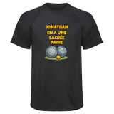 Maillot de Sport Homme pour Jonathan en a Une Sacree Paire - T-Shirt Respirant Polyester Manches Courtes - Cadeau Sportif Anniversaire Noël Fête des Pères