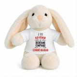 Peluche Lapin Bébé Doudou Je Veux Devenir Secretaire Comptable comme Maman Cadeau Naissance Nouveau-Né Baby Shower