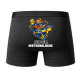 Caleçon Super MÉTÉOROLOGUE - Dos - Humour Boxer Coton Motif Métier Idée Cadeau Anniversaire Noël Homme