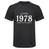 Maillot de Sport Homme 1978 Cuvee Grand Cru - T-Shirt Respirant Polyester Manches Courtes - Cadeau Sportif Anniversaire Noël Fête des Pères