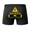Caleçon Zone privée de Milo - Dos - Humour Boxer Coton Motif Métier Idée Cadeau Anniversaire Noël Homme