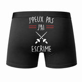 Caleçon J'peux Pas J'Ai Escrime - Humour Boxer Coton Idée Cadeau