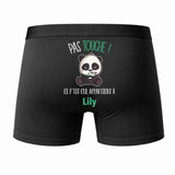 Caleçon Lily Pas Touche - Dos - Humour Boxer Coton Motif Métier Idée Cadeau Anniversaire Noël Homme
