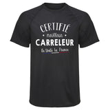 Maillot de Sport Homme Carreleur - T-Shirt Respirant Polyester Manches Courtes - Cadeau Sportif Anniversaire Noël Fête des Pères