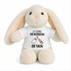 Peluche Lapin Bébé Doudou La Copine de Boisson de Tata Cadeau Naissance Fille Nouveau-Né Baby Shower