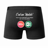 Caleçon TABLEURS C'est Un Match - Dos - Humour Boxer Coton Motif Métier Idée Cadeau Anniversaire Noël Homme