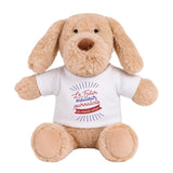 Doudou bébé Chien Future Meilleure Journaliste Peluche Cadeau Naissance Nouveau-né Baby Shower Fille