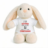 Peluche Lapin Bébé Doudou Je Veux Devenir DJ comme Maman Cadeau Naissance Nouveau-Né Baby Shower
