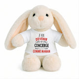 Peluche Lapin Bébé Doudou Je Veux Devenir Concierge comme Maman Cadeau Naissance Nouveau-Né Baby Shower