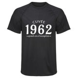 Maillot de Sport Homme 1962 Cuvee Grand Cru - T-Shirt Respirant Polyester Manches Courtes - Cadeau Sportif Anniversaire Noël Fête des Pères