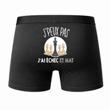 Caleçon J'peux Pas J'Ai Échecs - Humour Boxer Coton Idée Cadeau