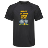 Maillot de Sport Homme pour Marcel en a Une Sacree Paire - T-Shirt Respirant Polyester Manches Courtes - Cadeau Sportif Anniversaire Noël Fête des Pères