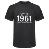 Maillot de Sport Homme 1951 Cuvee Grand Cru - T-Shirt Respirant Polyester Manches Courtes - Cadeau Sportif Anniversaire Noël Fête des Pères