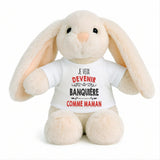 Peluche Lapin Bébé Doudou Je Veux Devenir Banquiere comme Maman Cadeau Naissance Nouveau-Né Baby Shower