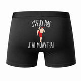 Caleçon J'peux Pas J'Ai Muay Thai - Humour Boxer Coton Idée Cadeau
