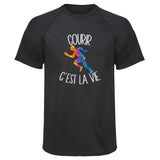 Maillot de Sport Homme Courir Cest la Vie - T-Shirt Respirant Polyester Manches Courtes - Cadeau Sportif Anniversaire Noël Fête des Pères