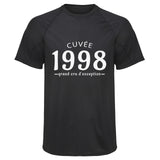 Maillot de Sport Homme 1998 Cuvee Grand Cru - T-Shirt Respirant Polyester Manches Courtes - Cadeau Sportif Anniversaire Noël Fête des Pères