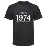 Maillot de Sport Homme 1974 Cuvee Grand Cru - T-Shirt Respirant Polyester Manches Courtes - Cadeau Sportif Anniversaire Noël Fête des Pères
