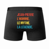 Caleçon Jean-Pierre Mythe Légende Vintage - Dos - Humour Boxer Coton Motif Métier Idée Cadeau Anniversaire Noël Homme