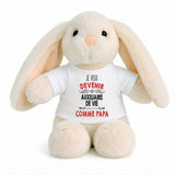 Peluche Lapin Bébé Doudou Je Veux Devenir Auxiliaire de Vie comme Papa Cadeau Naissance Nouveau-Né Baby Shower