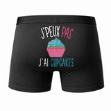 Caleçon J'peux Pas J'Ai Cupcakes - Humour Boxer Coton Idée Cadeau