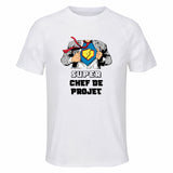 Maillot de Sport Homme Super Chef De Projet - T-Shirt Respirant Polyester Manches Courtes - Cadeau Sportif Anniversaire Noël Fête des Pères