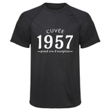 Maillot de Sport Homme 1957 Cuvee Grand Cru - T-Shirt Respirant Polyester Manches Courtes - Cadeau Sportif Anniversaire Noël Fête des Pères