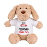 Doudou bébé Chien Je Veux Devenir Journaliste comme Papa Peluche Cadeau Naissance Nouveau né Baby Shower