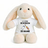 Peluche Lapin Bébé Doudou La Copine de Boisson de Mamie Cadeau Naissance Fille Nouveau-Né Baby Shower