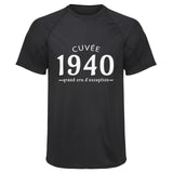 Maillot de Sport Homme 1940 Cuvee Grand Cru - T-Shirt Respirant Polyester Manches Courtes - Cadeau Sportif Anniversaire Noël Fête des Pères