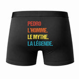 Caleçon Pedro Mythe Légende Vintage - Dos - Humour Boxer Coton Motif Métier Idée Cadeau Anniversaire Noël Homme