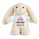 Peluche Lapin Bébé Doudou Je Veux Devenir Aide Soignant comme Papa Cadeau Naissance Nouveau-Né Baby Shower
