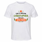 Maillot de Sport Homme Meilleur Christopher Super Pouvoir Cadeau Anniversaire Noël Fête des Pères T-Shirt Respirant Polyester