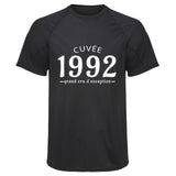Maillot de Sport Homme 1992 Cuvee Grand Cru - T-Shirt Respirant Polyester Manches Courtes - Cadeau Sportif Anniversaire Noël Fête des Pères