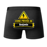 Caleçon Zone privée de Benjamin - Dos - Humour Boxer Coton Motif Métier Idée Cadeau Anniversaire Noël Homme