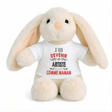 Peluche Lapin Bébé Doudou Je Veux Devenir Artiste comme Maman Cadeau Naissance Nouveau-Né Baby Shower